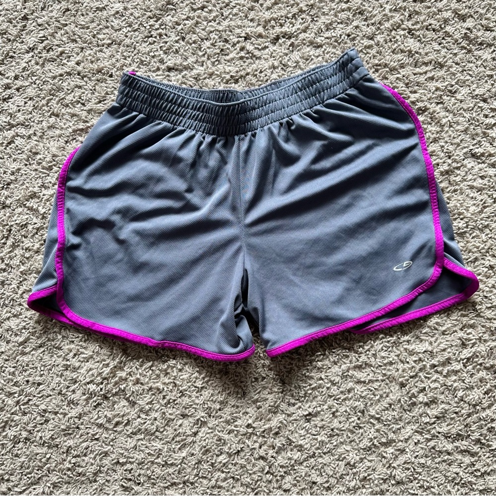 Women's Gray and Pink Athletic Shorts